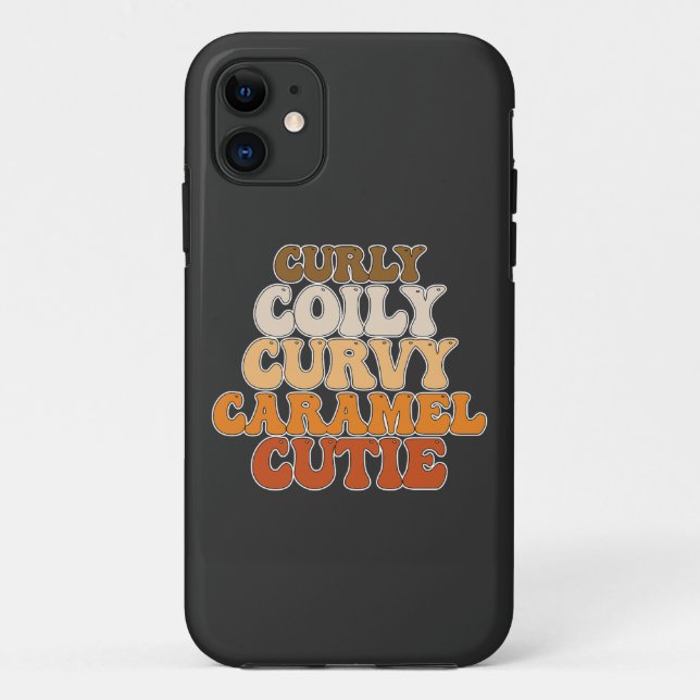 Juneteenth Curly Coily Curvy Caramel Cutie Case-Mate iPhone Case (Back)