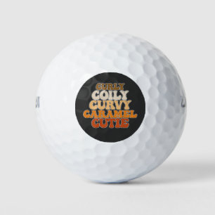 Juneteenth Curly Coily Curvy Caramel Cutie Golf Balls