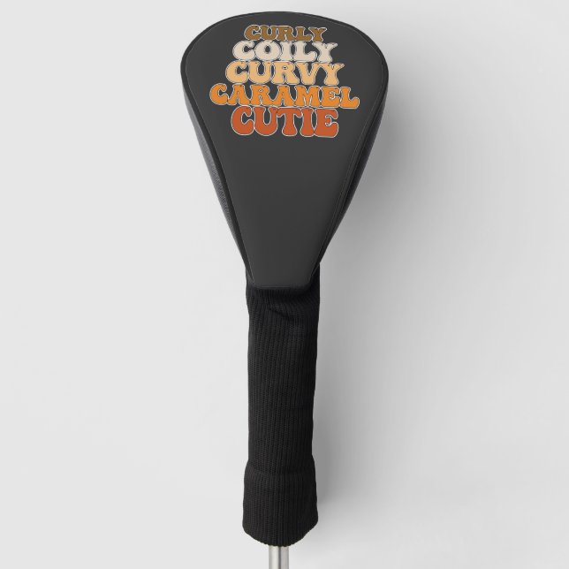 Juneteenth Curly Coily Curvy Caramel Cutie Golf Head Cover (Front)