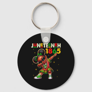 Juneteenth dabbing black girls queen melanin brown keychain