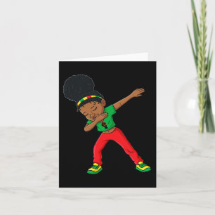 Juneteenth Dabbing Black Princess Cute Brown Skin Card