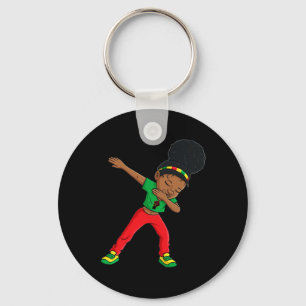 Juneteenth Dabbing Black Princess Cute Brown Skin  Keychain