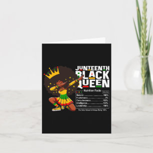 Juneteenth Dabbing Black Queen Nutritional Facts W Card
