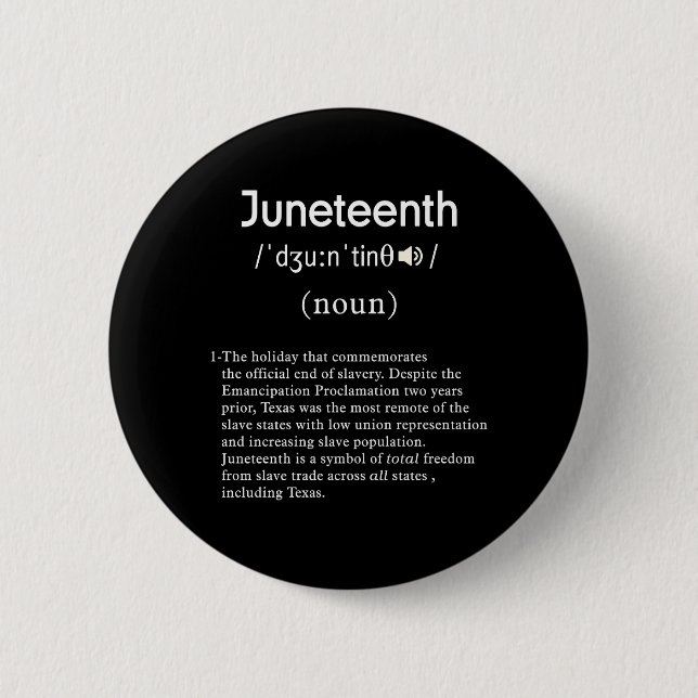 juneteenth definition circle 2 inch round button (Front)