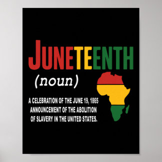 Juneteenth Definition June 19 1865 Freedom African Poster