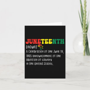 Juneteenth Definition Men Women Celebrating Black Card