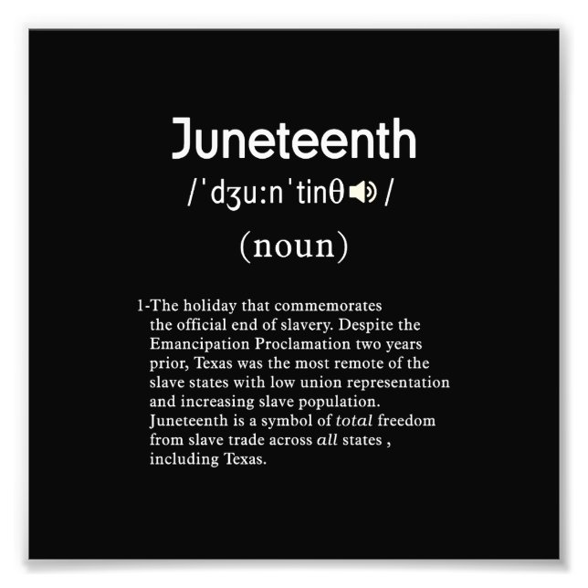 juneteenth definition photo print (Front)