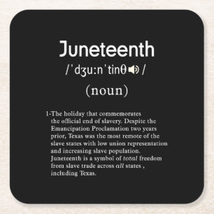 juneteenth definition square paper coaster