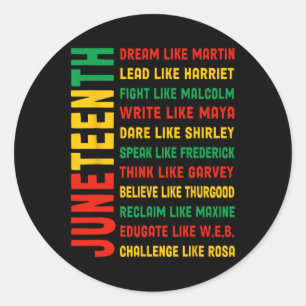 Juneteenth Dream Like Martin Black History African Classic Round Sticker