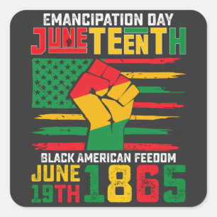 Juneteenth Emancipation Day Black American Freedom Square Sticker