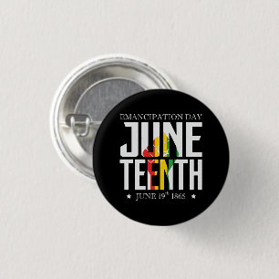 Juneteenth   Emancipation Day   Red Black Green 1 Inch Round Button
