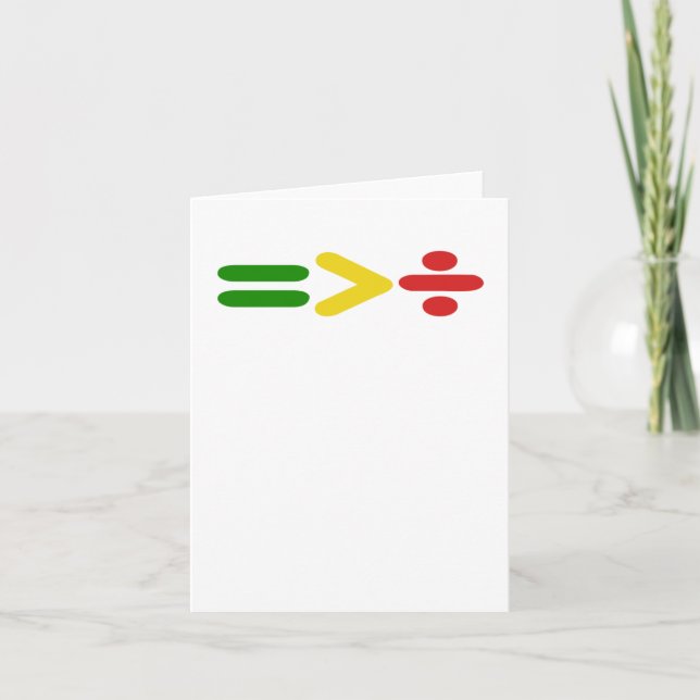 Juneteenth Equality Is Greater Than Division Afro  Card (Front)