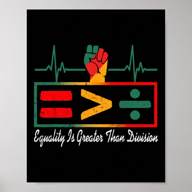 Juneteenth Equality Is Greater Than Division Afro  Poster (Front)