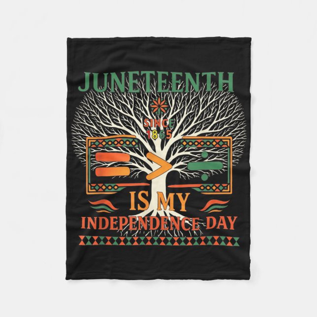 Juneteenth Equality Juneteenth Is My Independence  Fleece Blanket (Front)