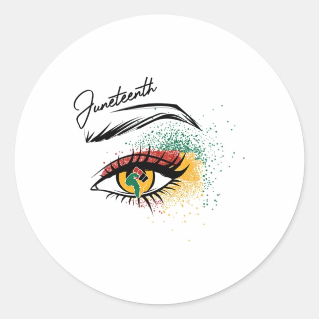 Juneteenth Eye June 19th Black History Juneteenth  Classic Round Sticker (Front)