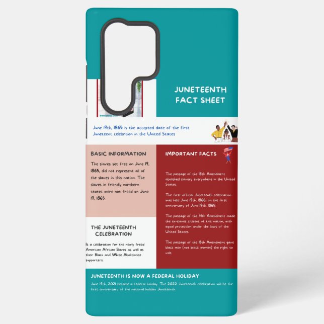 Juneteenth Fact Sheet Samsung Galaxy S22 Ultra Case (Back)