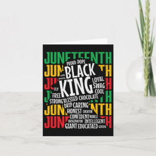 Juneteenth Fathers Day Proud Black King Afro Afric Card