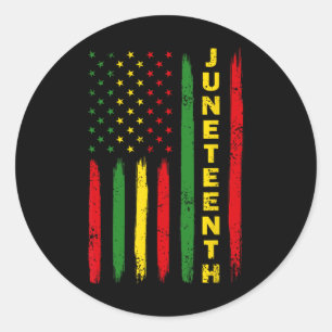 Juneteenth Flag Black Freedom 1865  Classic Round Sticker