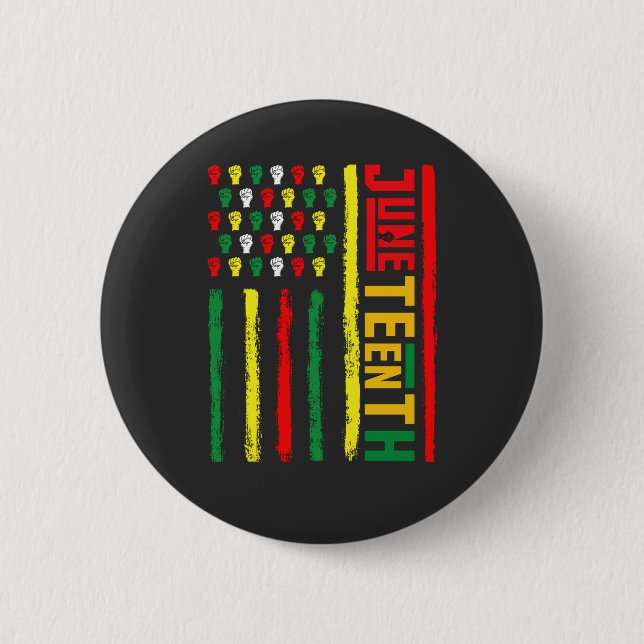 Juneteenth Flag Celebrating Black Freedom 1865 2 Inch Round Button (Front)