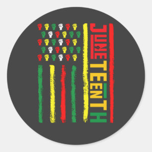 Juneteenth Flag Celebrating Black Freedom 1865 Classic Round Sticker