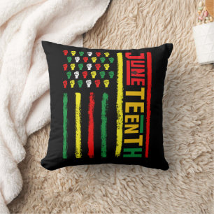 Juneteenth Flag Celebrating Black Freedom 1865 Throw Pillow