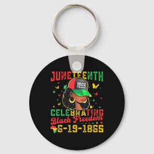 Juneteenth Flag Celebrating Black Freedom Juneteen Keychain