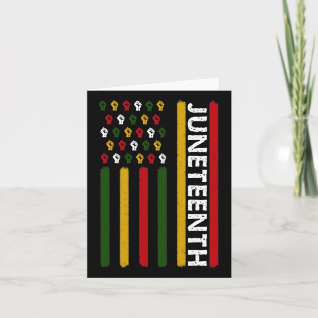 Juneteenth Flag With Fists  Card (Front)