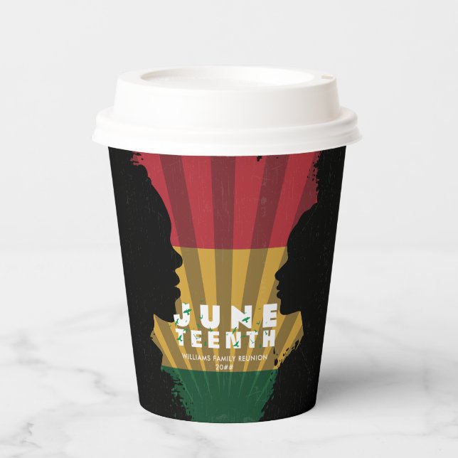Juneteenth Freedom 1865 Black History Celebration Paper Cups (Front)