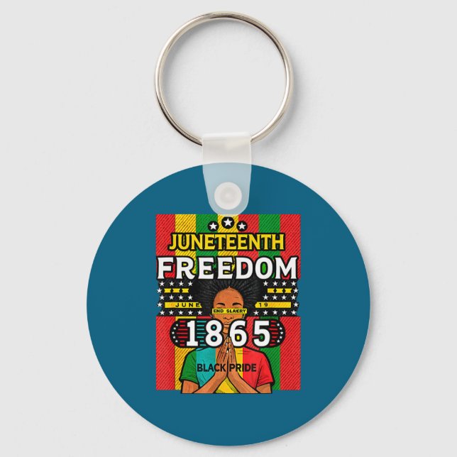 Juneteenth freedom 1865 black pride june 19  keychain (Front)