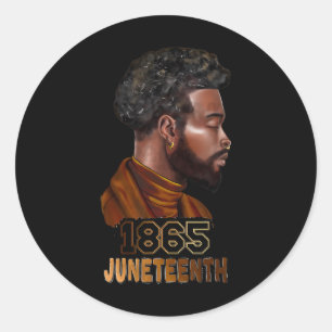 Juneteenth Freedom 1865 Melanin Afro Black Men Bla Classic Round Sticker