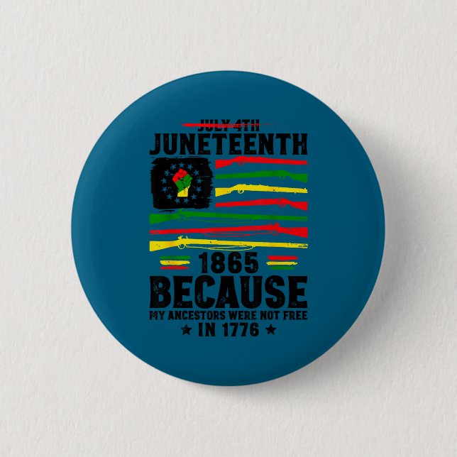 Juneteenth freedom 1865 rights african black pride 2 inch round button (Front)