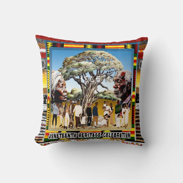 Juneteenth • Freedom Celebration Throw Pillow (Front)