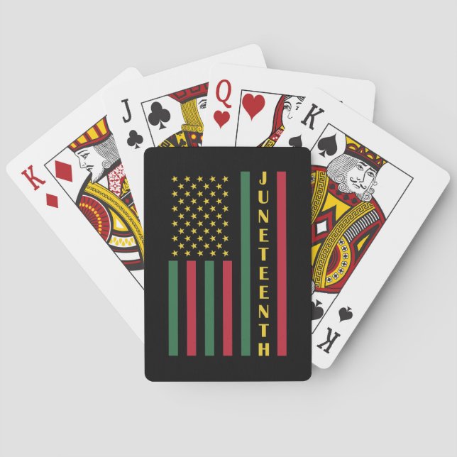 Juneteenth Freedom Celebration USA American Flag Playing Cards (Back)
