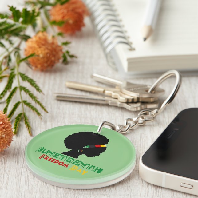 Juneteenth/ Freedom Day/Afro Girl  Keychain (Front Right)