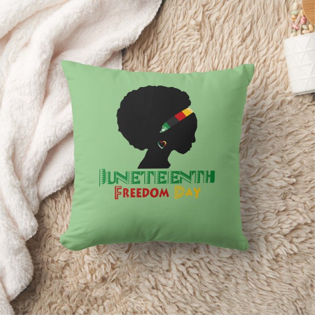 Juneteenth/Freedom Day /Afro Girl  Throw Pillow (Blanket)