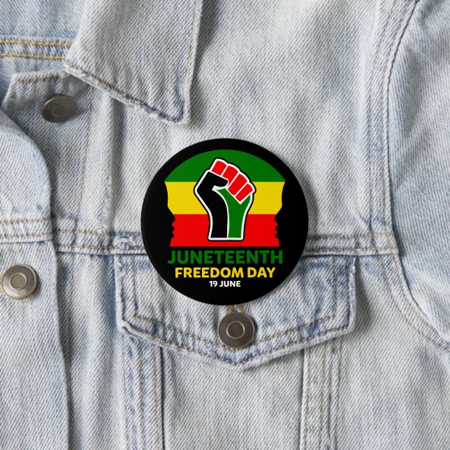 Juneteenth Freedom Day Black History Button (In Situ)