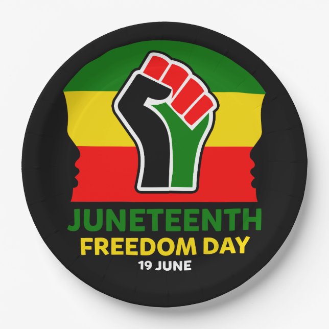 Juneteenth Freedom Day Black History  Paper Plate (Front)