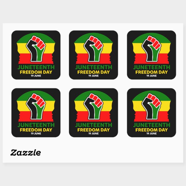 Juneteenth Freedom Day Black History  Square Sticker (Sheet)