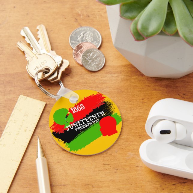 Juneteenth Freedom Day Flag Celebration 1865 Keychain (Desk)