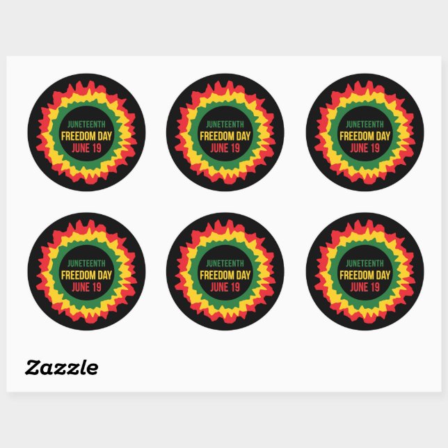 Juneteenth Freedom Liberation June 19th   Classic Round Sticker (Sheet)