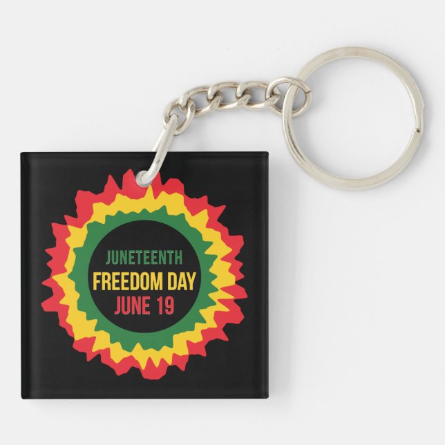Juneteenth Freedom Liberation June 19th  Keychain (Back)