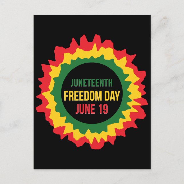 Juneteenth Freedom Liberation June 19th Postcard (Front)