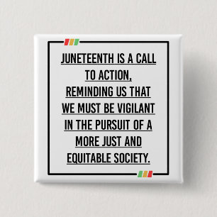 Juneteenth, Freedom of African American. 2 Inch Square Button