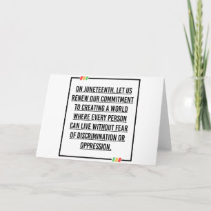 Juneteenth, Freedom of African American. Card