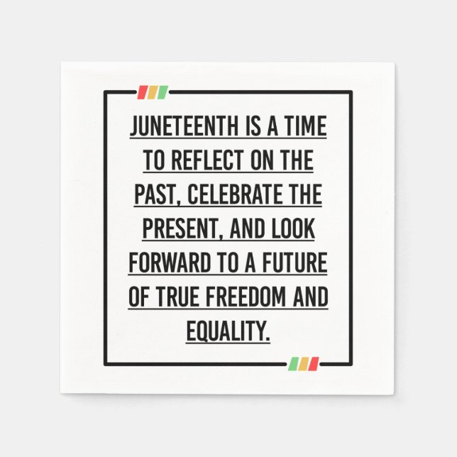Juneteenth, Freedom of African American. Napkin (Front)