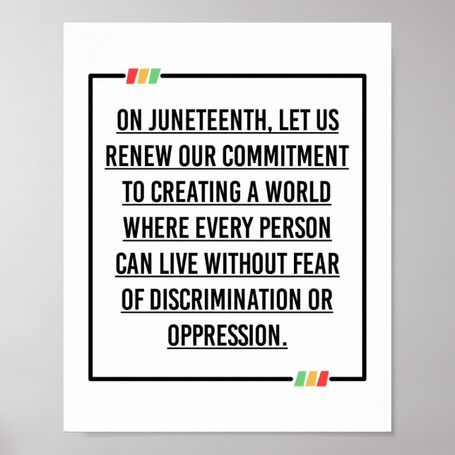 Juneteenth, Freedom of African American. Poster (Front)