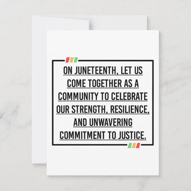 Juneteenth, Freedom of African American. Save The Date (Front)