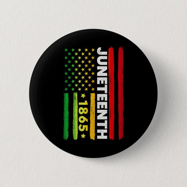 Juneteenth Freedom Usa Design Gradient Flag Tee  2 Inch Round Button (Front)