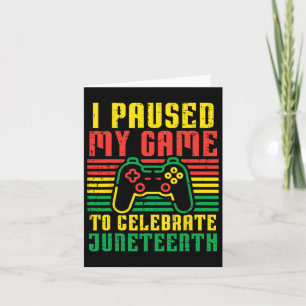 Juneteenth Gaming Paused My Game African Boys Kids Card