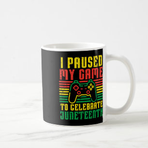 Juneteenth Gaming Paused My Game African Boys Kids Coffee Mug